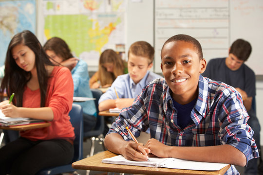 School kid smiling